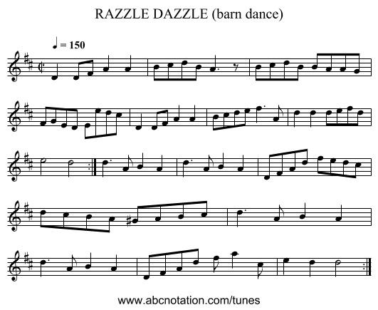 RAZZLE DAZZLE (barn dance) - staff notation