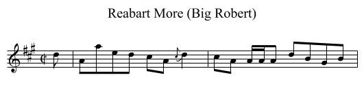 Reabart More (Big Robert) - staff notation