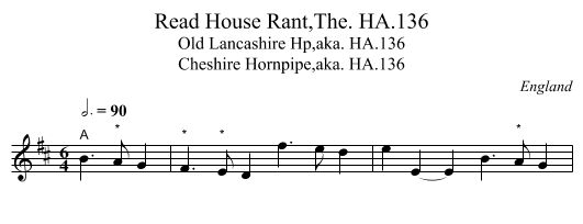 Read House Rant,The. HA.136 - staff notation