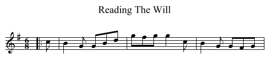 Reading The Will - staff notation