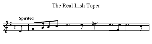 Real Irish Toper, The - staff notation