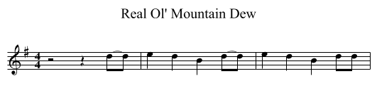 Real Ol' Mountain Dew - staff notation