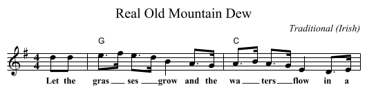 Real Old Mountain Dew - staff notation