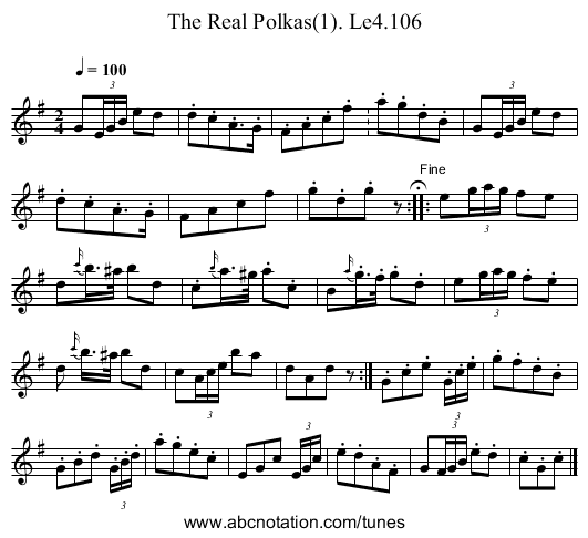 Real Polkas (1). Le4.106, The - staff notation