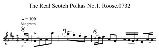 Real Scotch Polkas No.1. Roose.0732, The - staff notation
