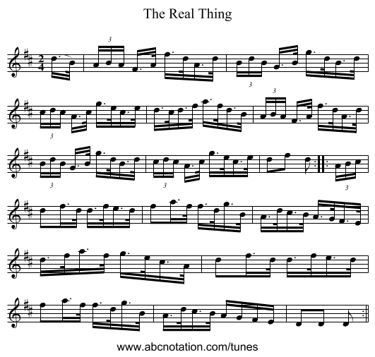 Real Thing, The - staff notation