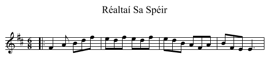 Réaltaí Sa Spéir - staff notation