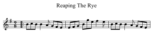 Reaping The Rye - staff notation