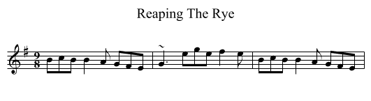 Reaping The Rye - staff notation