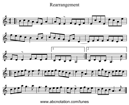 Rearrangement - staff notation