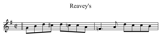 Reavey's - staff notation