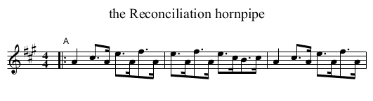 Reconciliation hornpipe, the  - staff notation