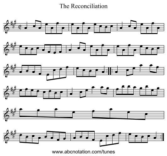 Reconciliation, The - staff notation