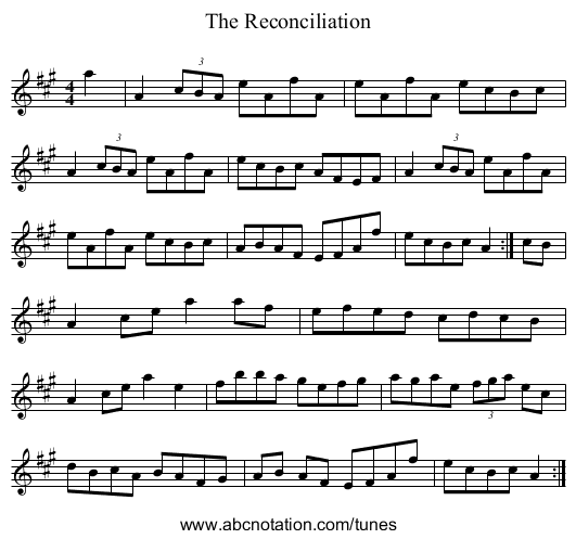 Reconciliation, The - staff notation