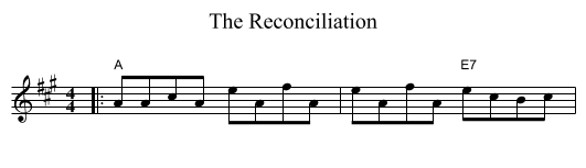 Reconciliation, The  - staff notation