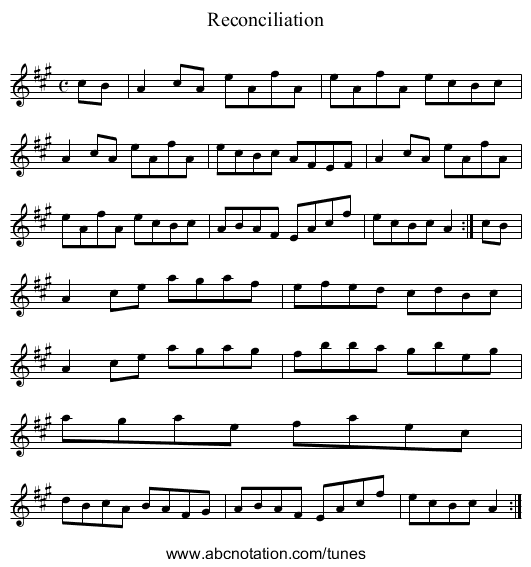 Reconciliation - staff notation