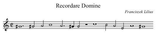 Recordare Domine - staff notation