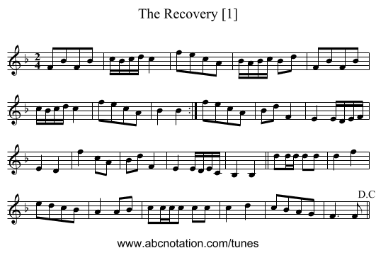 Recovery [1], The - staff notation