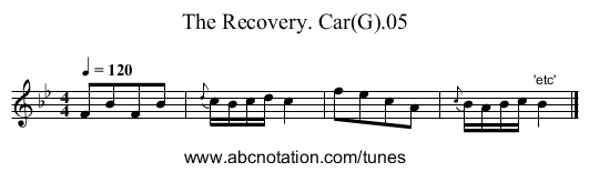 Recovery. Car(G).05, The - staff notation
