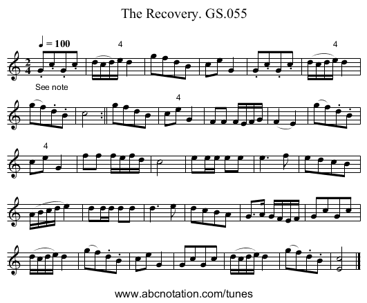 Recovery. GS.055, The - staff notation