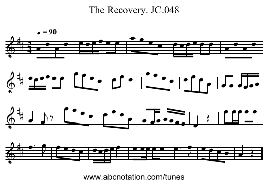 Recovery. JC.048, The - staff notation