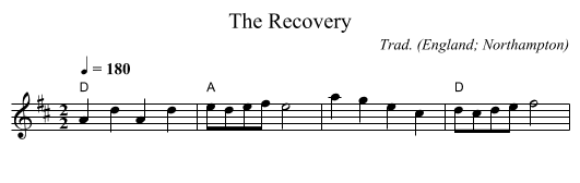 Recovery, The - staff notation