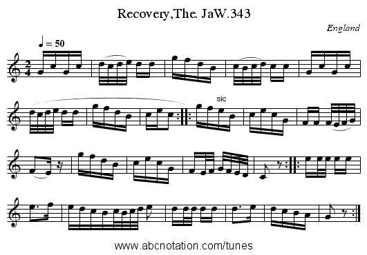 Recovery,The. JaW.343 - staff notation