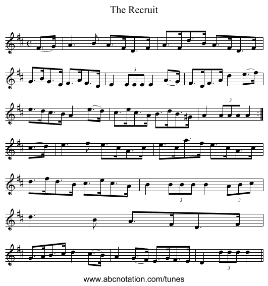 Recruit, The - staff notation