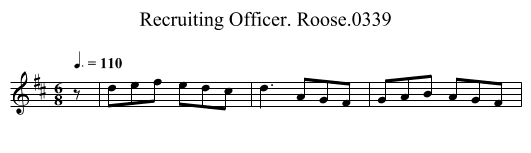 Recruiting Officer. Roose.0339 - staff notation