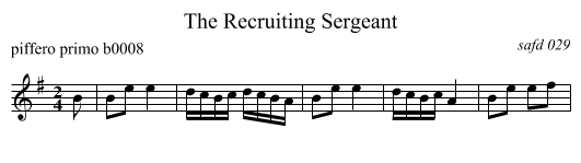 Recruiting Sergeant, The  - staff notation