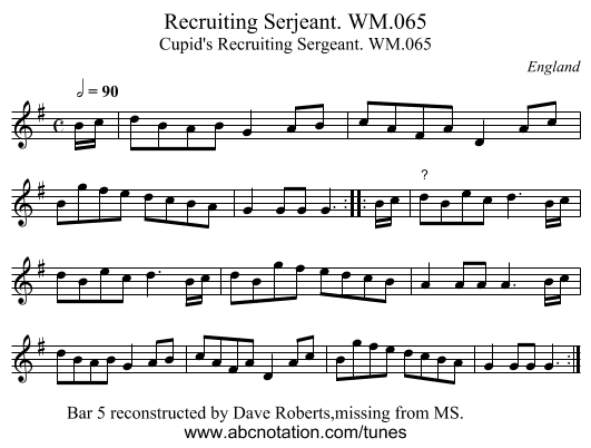 Recruiting Serjeant. WM.065 - staff notation