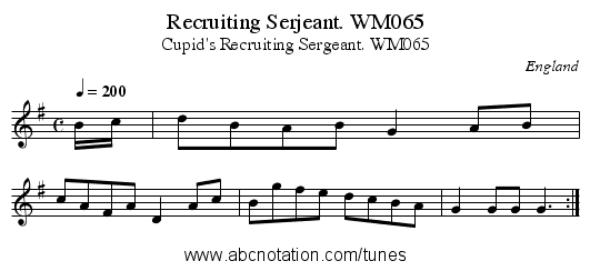 Recruiting Serjeant. WM065 - staff notation