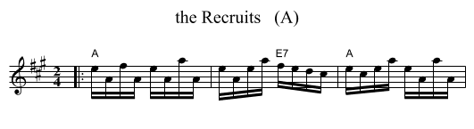 Recruits   (A), the  - staff notation