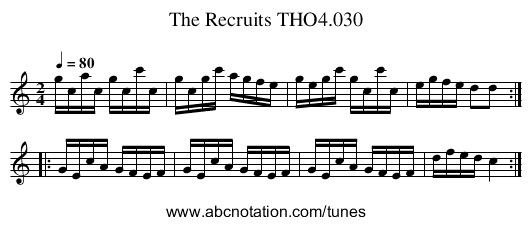 Recruits THO4.030, The - staff notation
