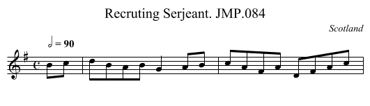 Recruting Serjeant. JMP.084 - staff notation