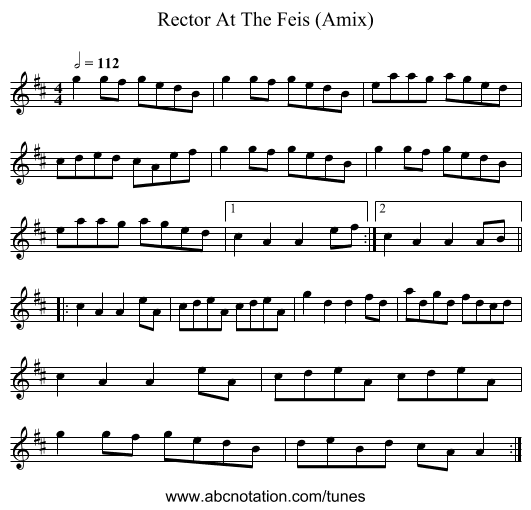 Rector At The Feis (Amix) - staff notation