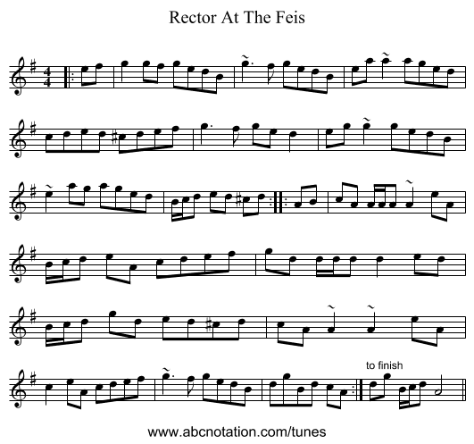 Rector At The Feis - staff notation