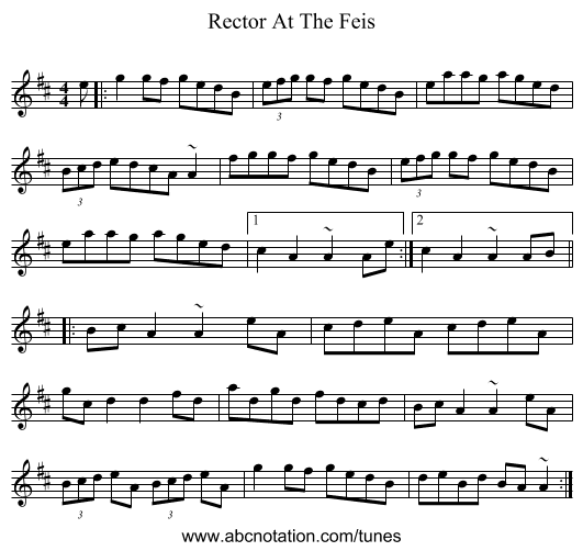 Rector At The Feis - staff notation