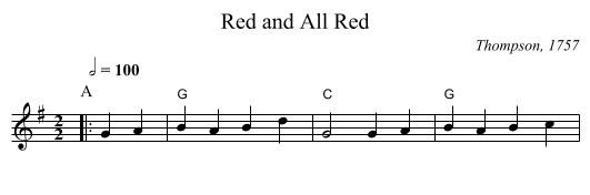 Red and All Red - staff notation