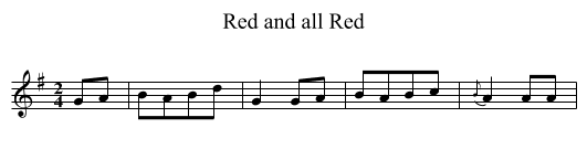 Red and all Red - staff notation