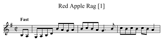 Red Apple Rag [1] - staff notation