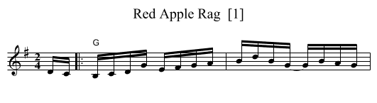 Red Apple Rag  [1] - staff notation