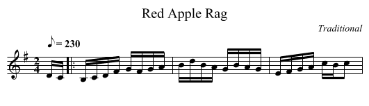 Red Apple Rag - staff notation