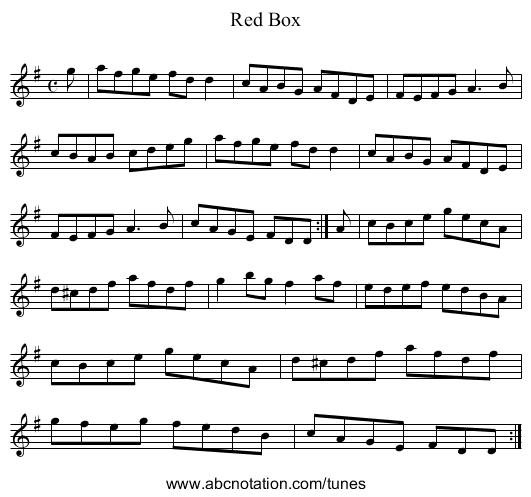 Red Box - staff notation