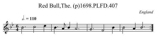 Red Bull,The. (p)1698.PLFD.407 - staff notation
