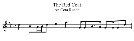 Red Coat, The - staff notation
