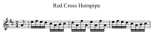 Red Cross Hornpipe - staff notation