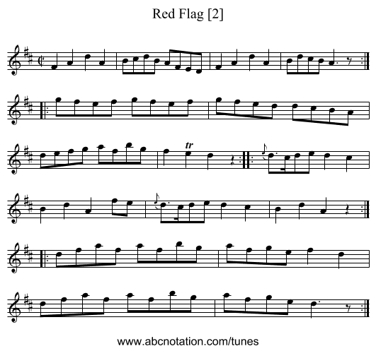 Red Flag [2] - staff notation