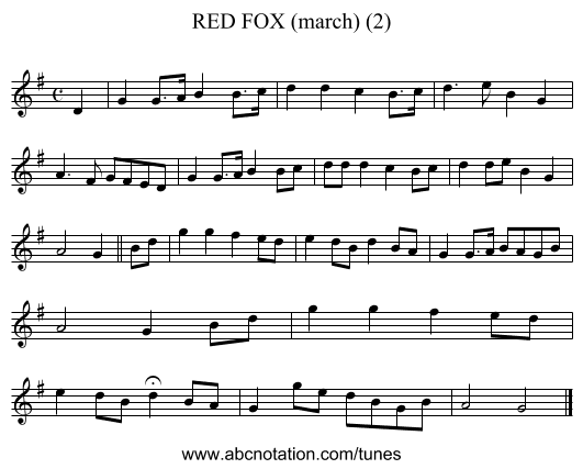RED FOX (march) (2) - staff notation