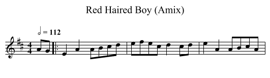 Red Haired Boy (Amix) - staff notation